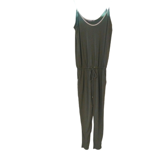 Zara Stretchy Spaghetti String Pockets Drawstring Waist Comfy Classic Jumpsuit S